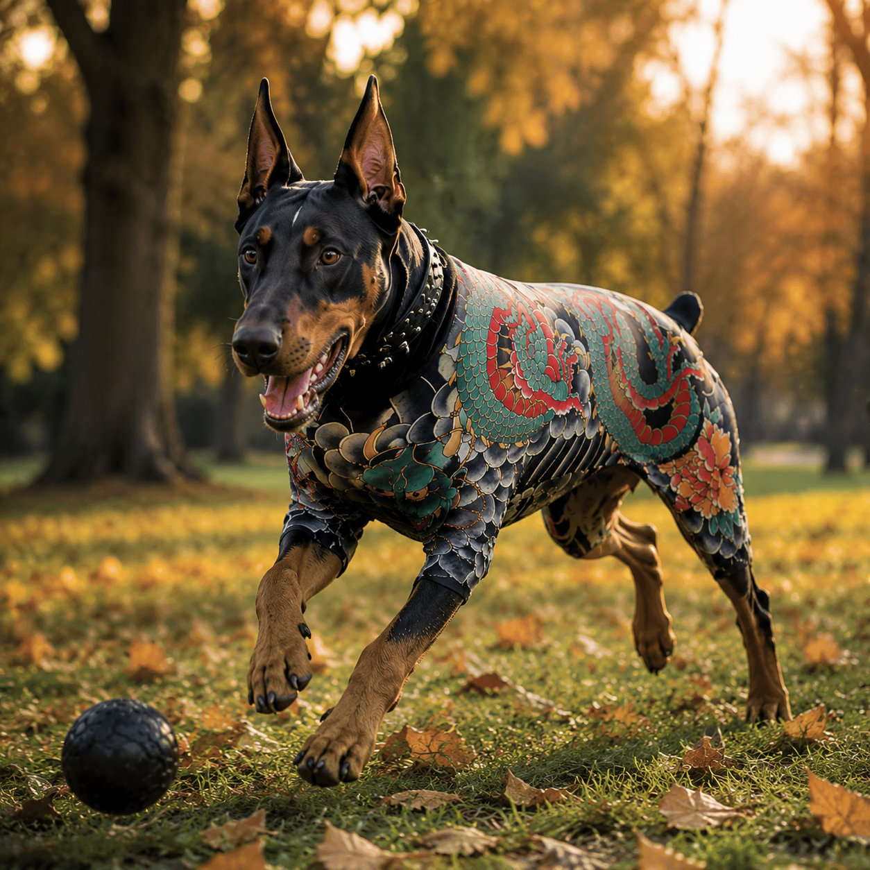 Tattoo Dog Bodysuit – Fierce Dragon Print Pet Outfit