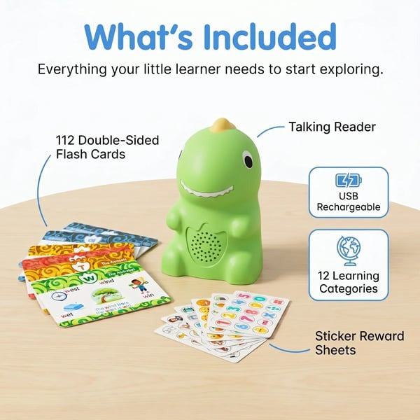 š¦ Dino Talking Cards ā Montessori Phonics & Sight Words Set