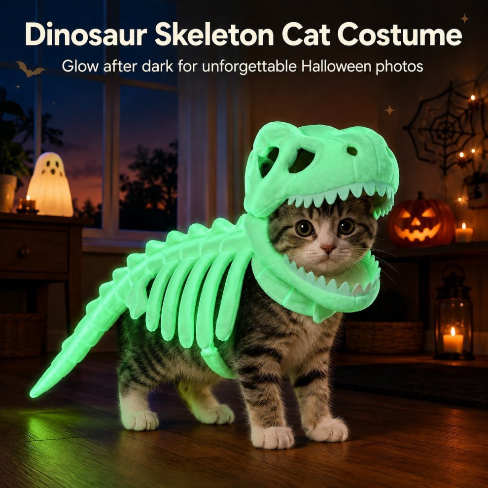 Glow-in-the-Dark Dinosaur Skeleton Pet Costume š¦š