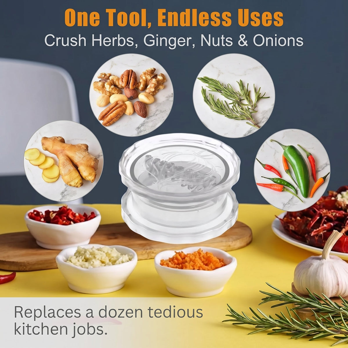 🧄 Manual Garlic Twister & Masher – Easy Twist Garlic Crusher(2 pcs)