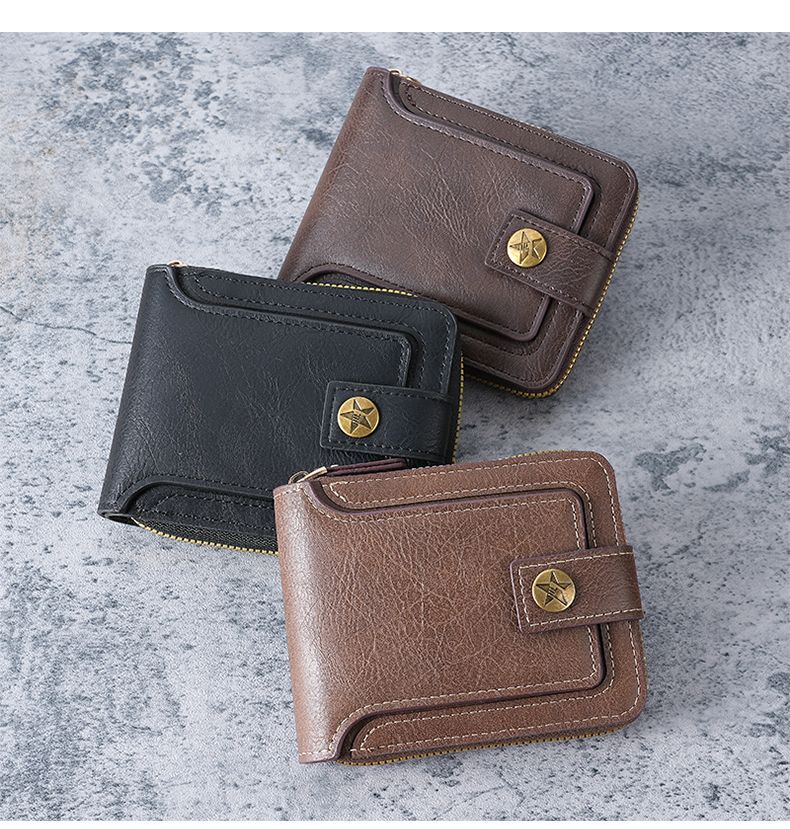 Vintage-Inspired Men’s Zip Wallet