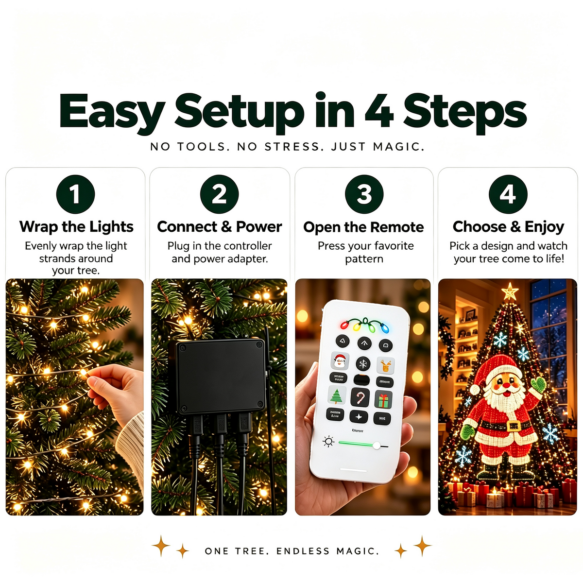 dht™⭐Better Than Neighbor's Tree🌲Smart Animated Christmas Tree Led Lights