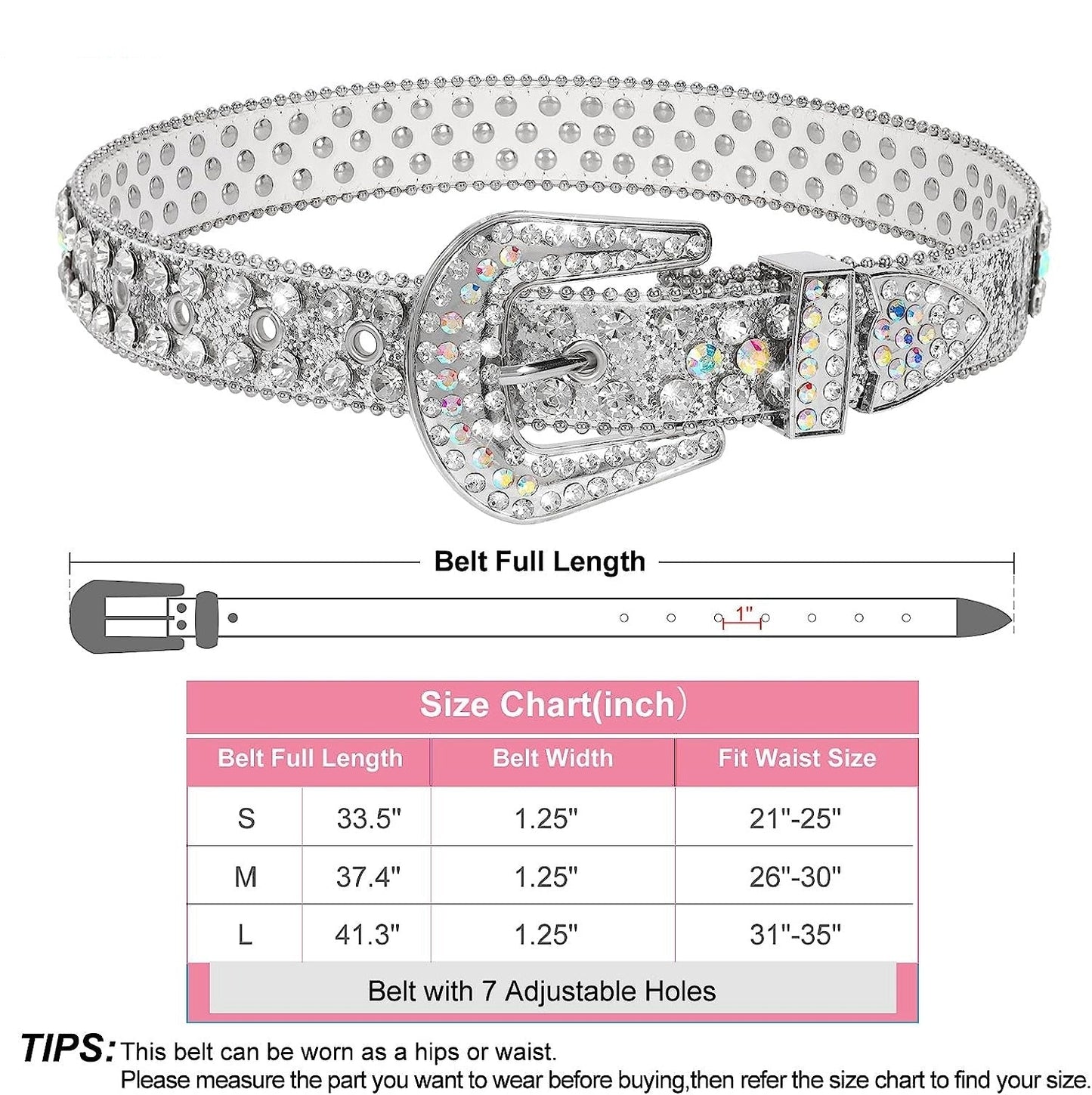Western-style Rhinestone Belt