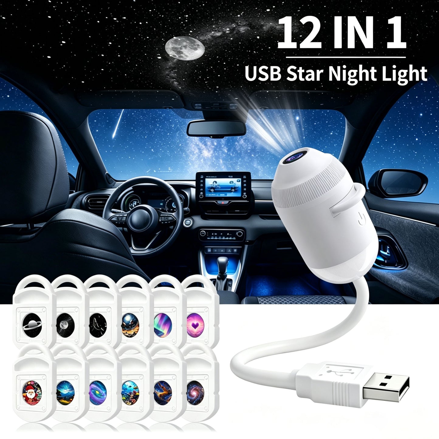 HD Smart 5D Starry Sky Projection Night Light / Holographic Night Light Projector