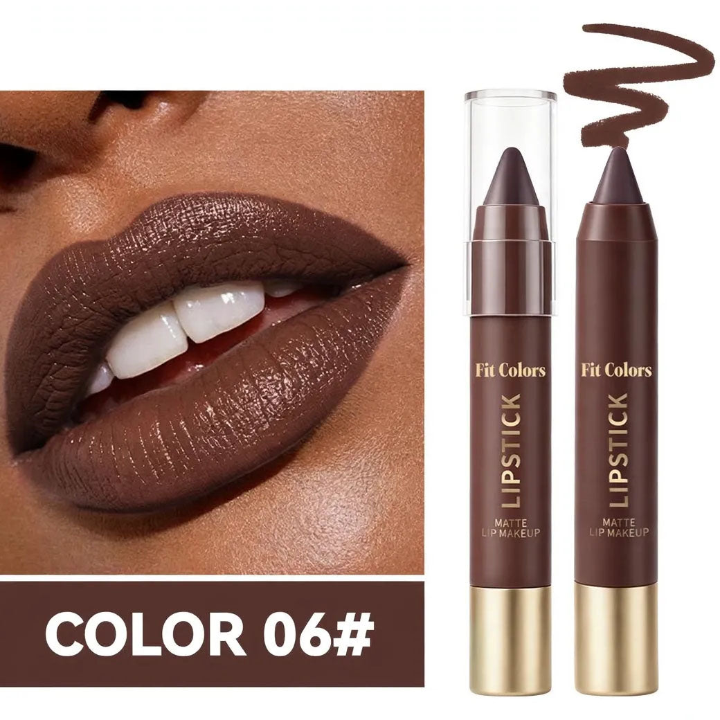 💄Long-Lasting Matte Brown Lip Liner & Lipstick – 6 Colors