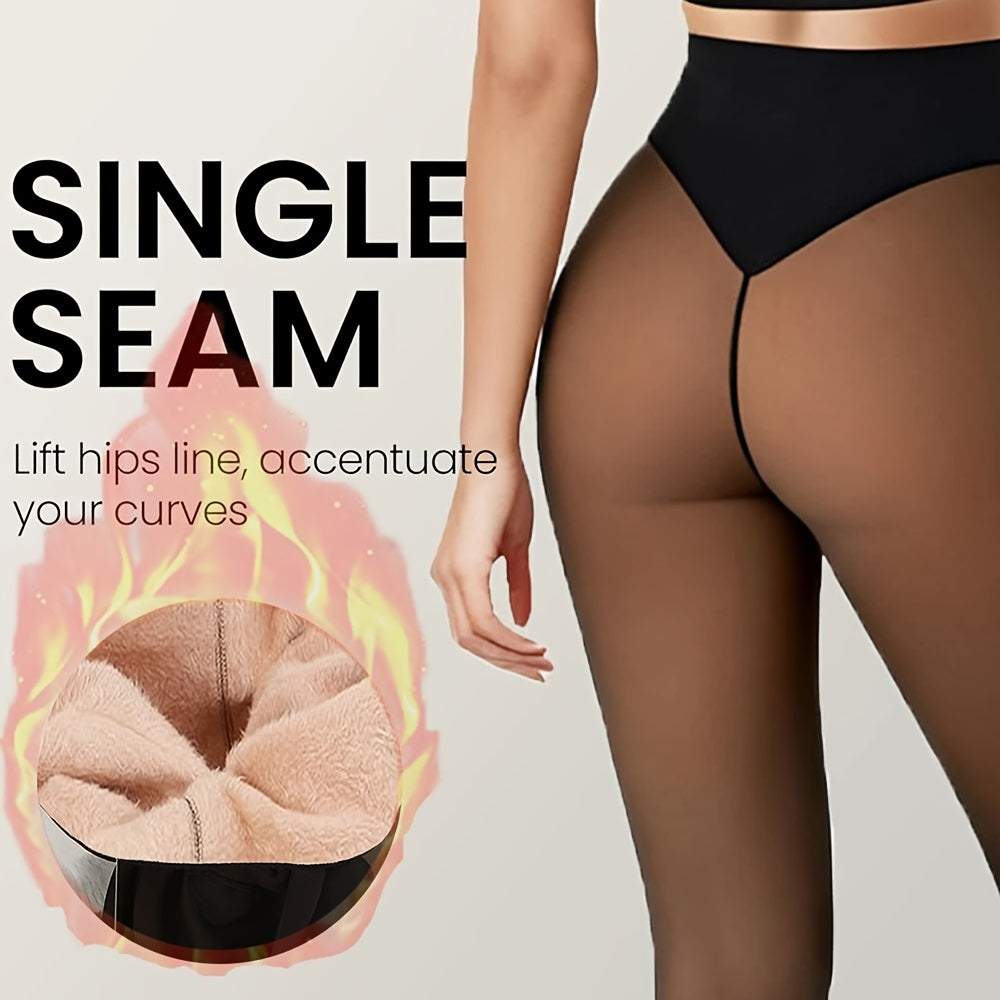 dht™⭐For Elder Women Fleece-Lined Warm Black Leggings🔥Suitable for Autumn Winter Home