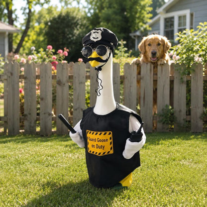 dht™⭐Guard Goose Police Officer Costume for 23" Lawn Goose | Funny Porch & Garden Decor