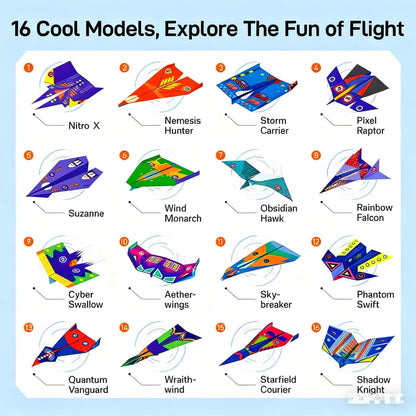 ⭐DIY Paper Airplane Book for Kids🎁16 Foldable Plane Designs