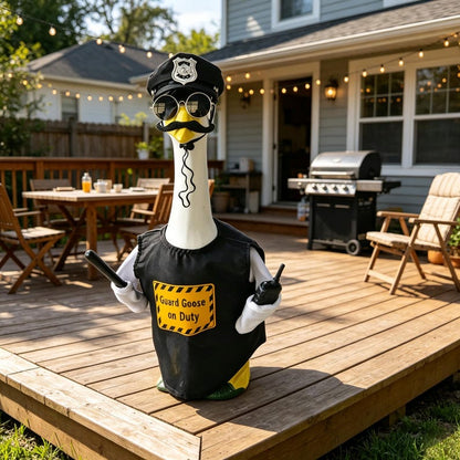 dht™⭐Guard Goose Police Officer Costume for 23" Lawn Goose | Funny Porch & Garden Decor