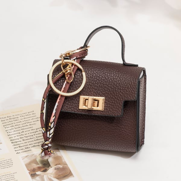 🔥Last Day Only $9.99👜Mini Square Bag Pendant Keychain- High Quality Leather with Colorful Strap, Cute Car Keychain & Bag Charm Accessory