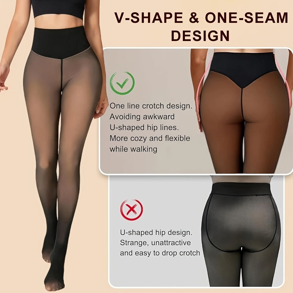 dht™⭐For Elder Women Fleece-Lined Warm Black Leggings🔥Suitable for Autumn Winter Home