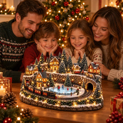 🎄🚂Animated Christmas Train & Ice Rink Scene