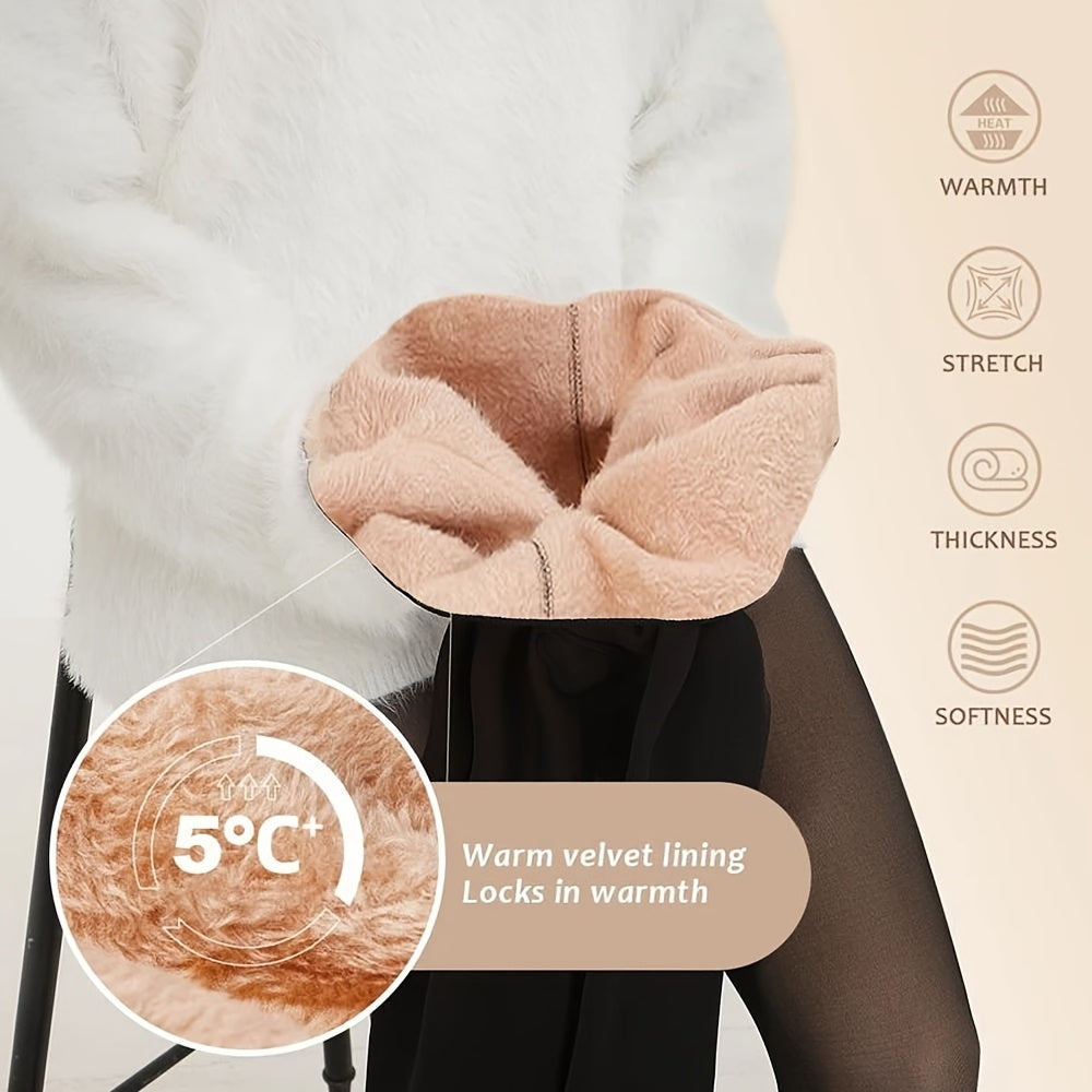 dht™⭐For Elder Women Fleece-Lined Warm Black Leggings🔥Suitable for Autumn Winter Home