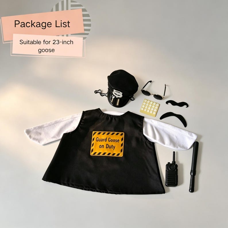 dht™⭐Guard Goose Police Officer Costume for 23" Lawn Goose | Funny Porch & Garden Decor