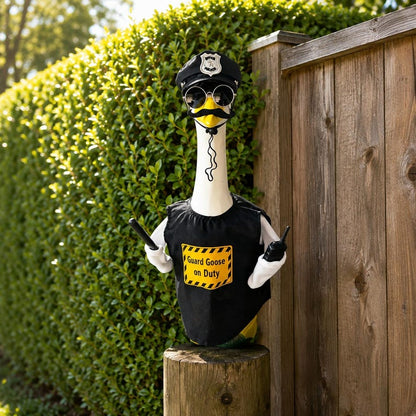dht™⭐Guard Goose Police Officer Costume for 23" Lawn Goose | Funny Porch & Garden Decor