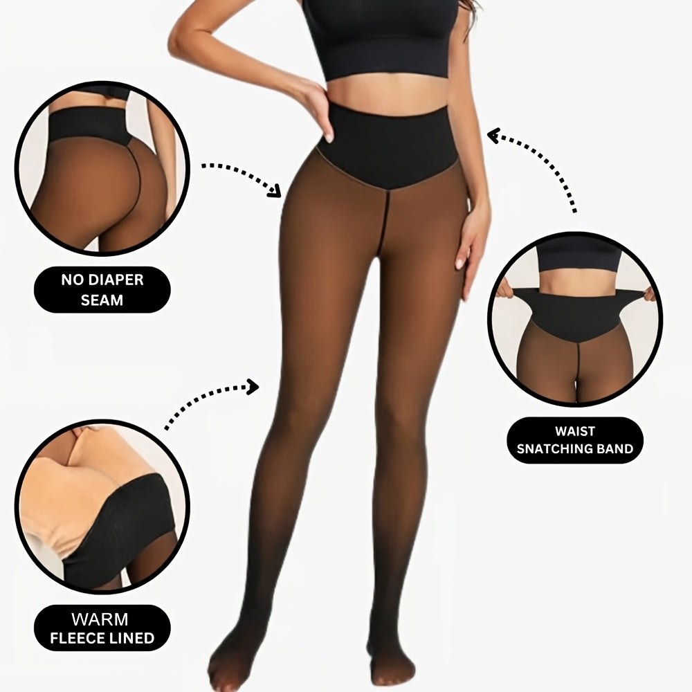 dht™⭐For Elder Women Fleece-Lined Warm Black Leggings🔥Suitable for Autumn Winter Home