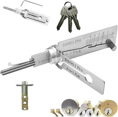 🔑 SS001 Pro Locksmith Tool Set — Stainless Steel, Precision Decoder & Pick