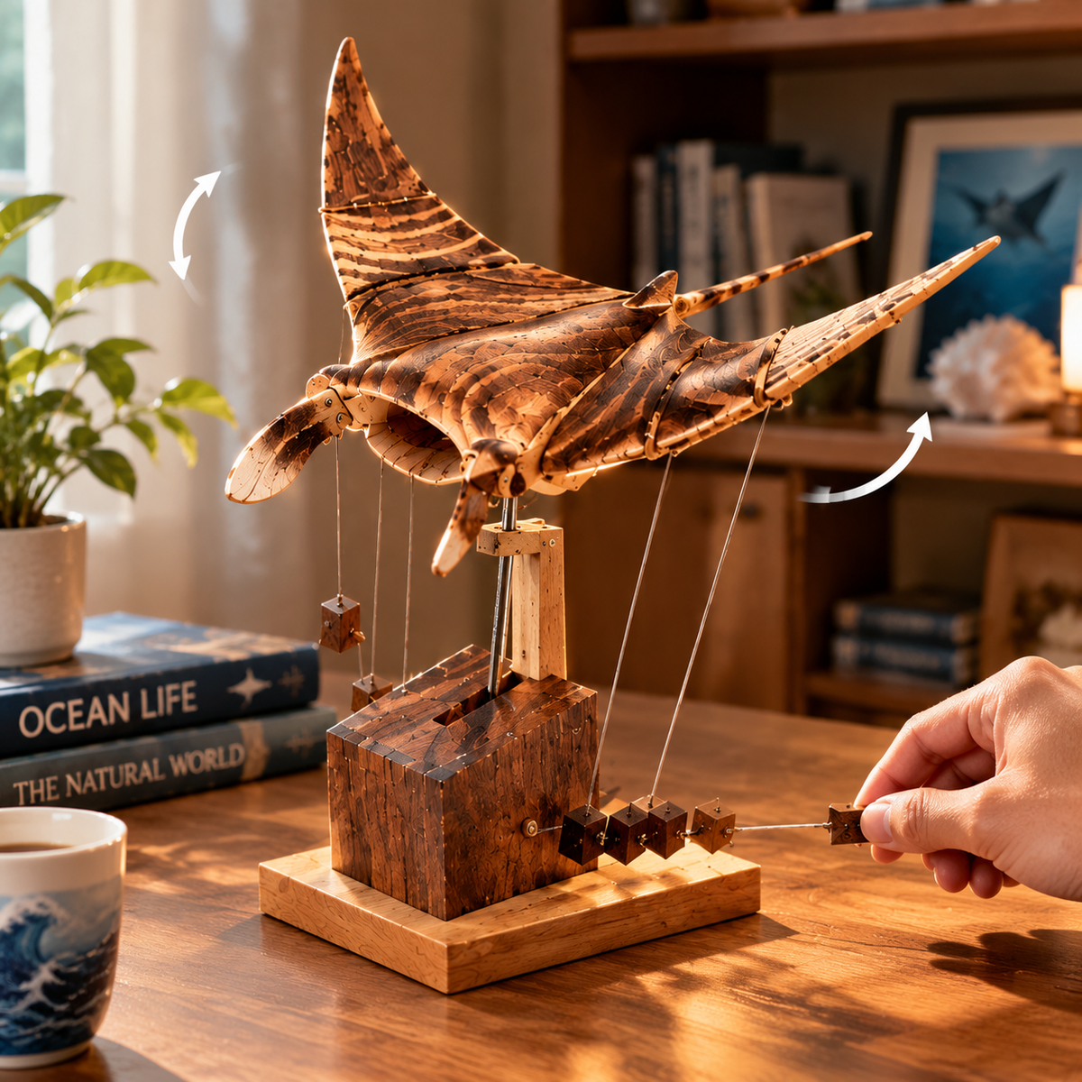 dht™⭐Inexcepted Wooden Manta Ray — Handcrafted to perfection, realistic in appearance