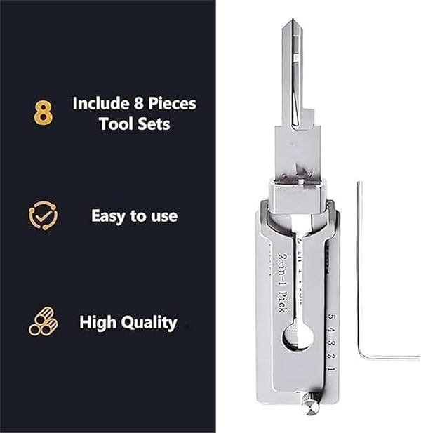🔑 SS001 Pro Locksmith Tool Set — Stainless Steel, Precision Decoder & Pick