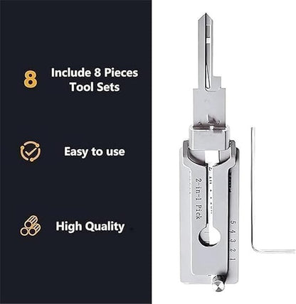 🔑 SS001 Pro Locksmith Tool Set — Stainless Steel, Precision Decoder & Pick