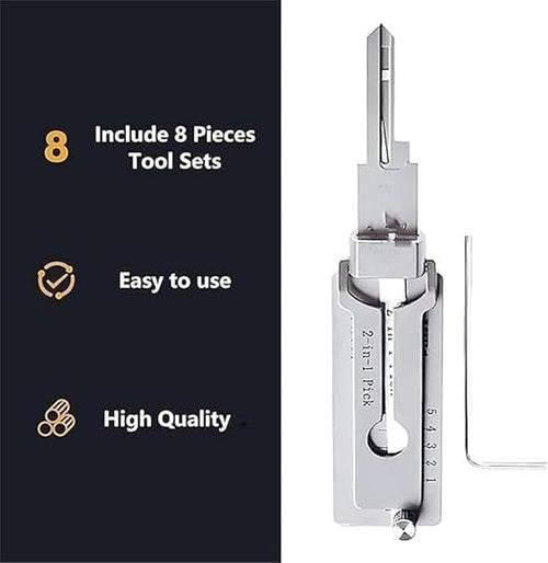 🔑 SS001 Pro Locksmith Tool Set — Stainless Steel, Precision Decoder & Pick