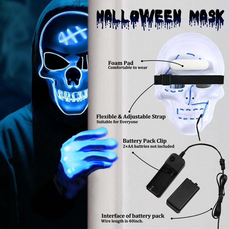 🎃2025 New Halloween Scary LED Skeleton Mask