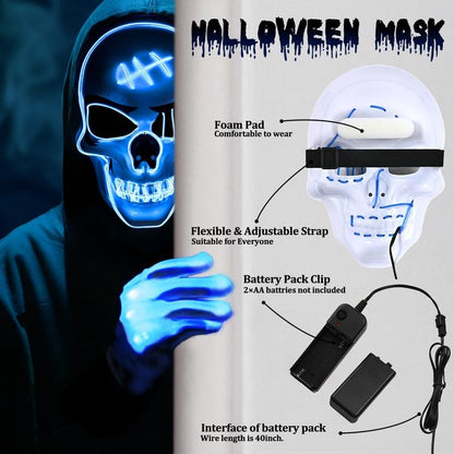 🎃2025 New Halloween Scary LED Skeleton Mask