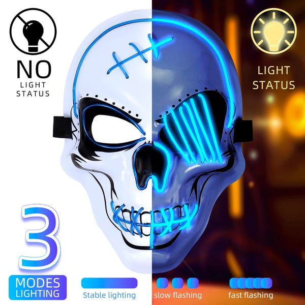 🎃2025 New Halloween Scary LED Skeleton Mask