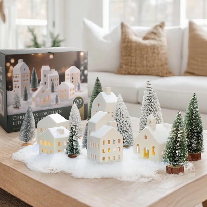 Christmas Village Sets with LED Light