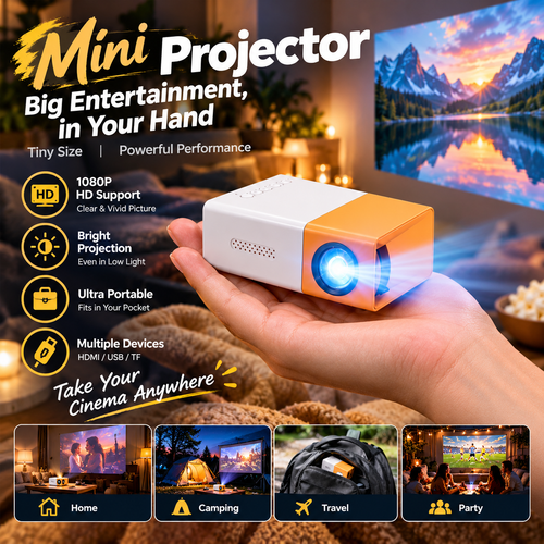 2026 Portable Mini HD Projector | Your Compact Outdoor Movie Projector