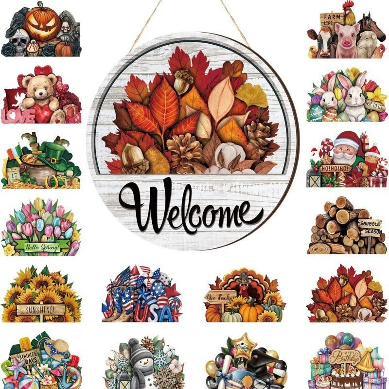 12 Pcs&16 Pcs Interchangeable Welcome Sign for Front Door