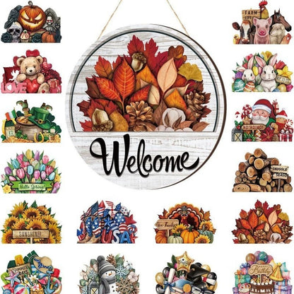 12 Pcs&16 Pcs Interchangeable Welcome Sign for Front Door