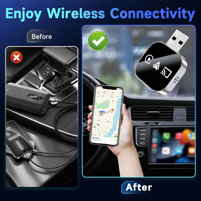 🔥2025 Upgrade 3-in-1 Wireless CarPlay Adapter