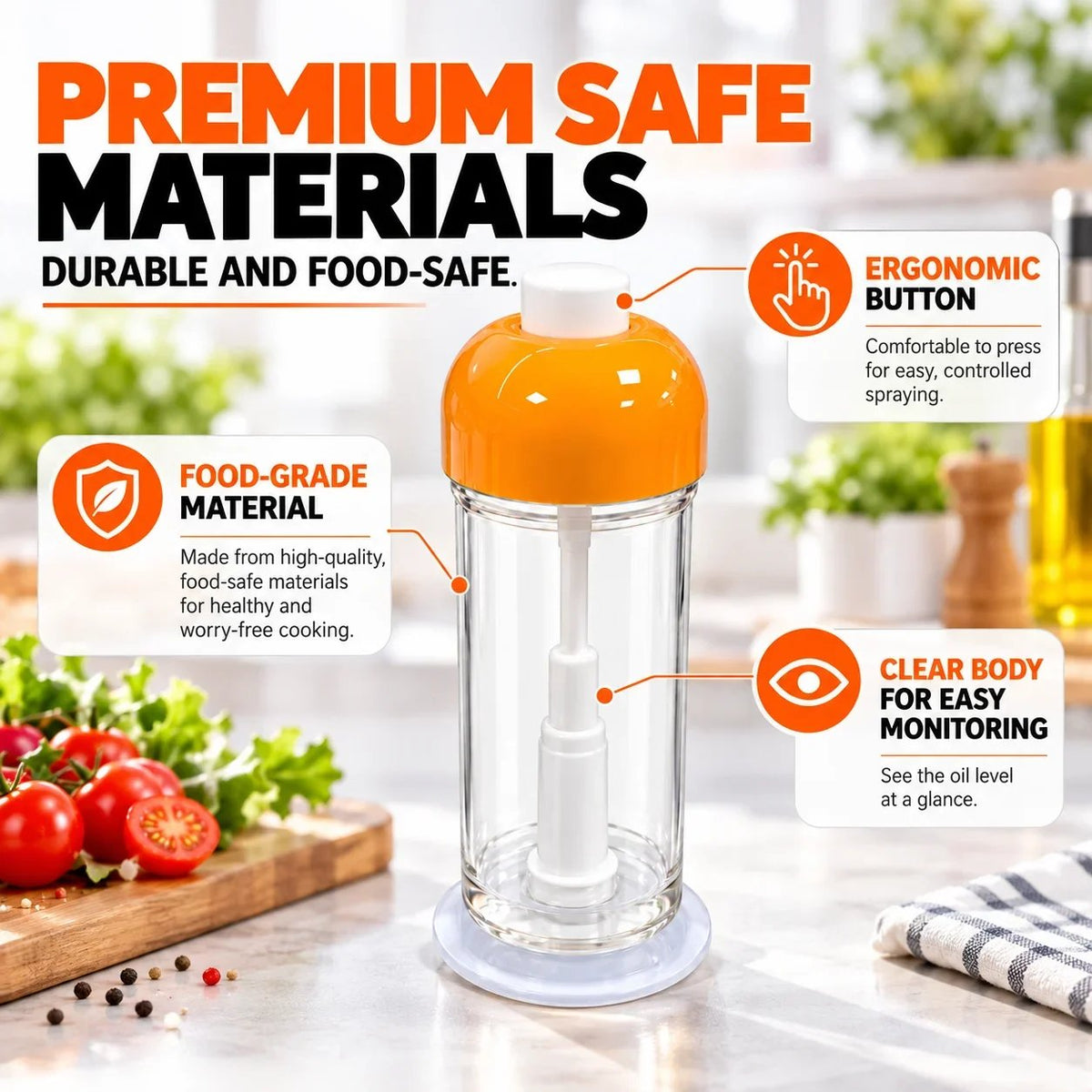 🧂Refillable Cooking Oil Sprayer | Bottom-Nozzle Design