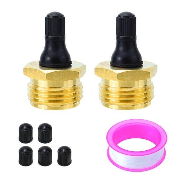 Brass RV Winterization Blow-Out Plug with Integrated Drain Valve