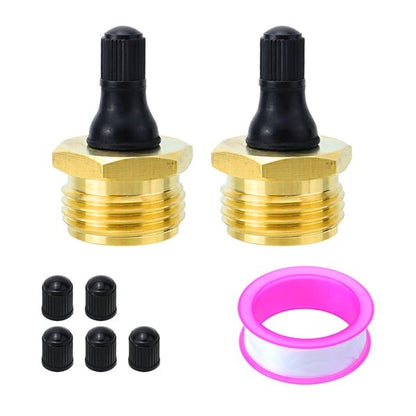 Brass RV Winterization Blow-Out Plug with Integrated Drain Valve