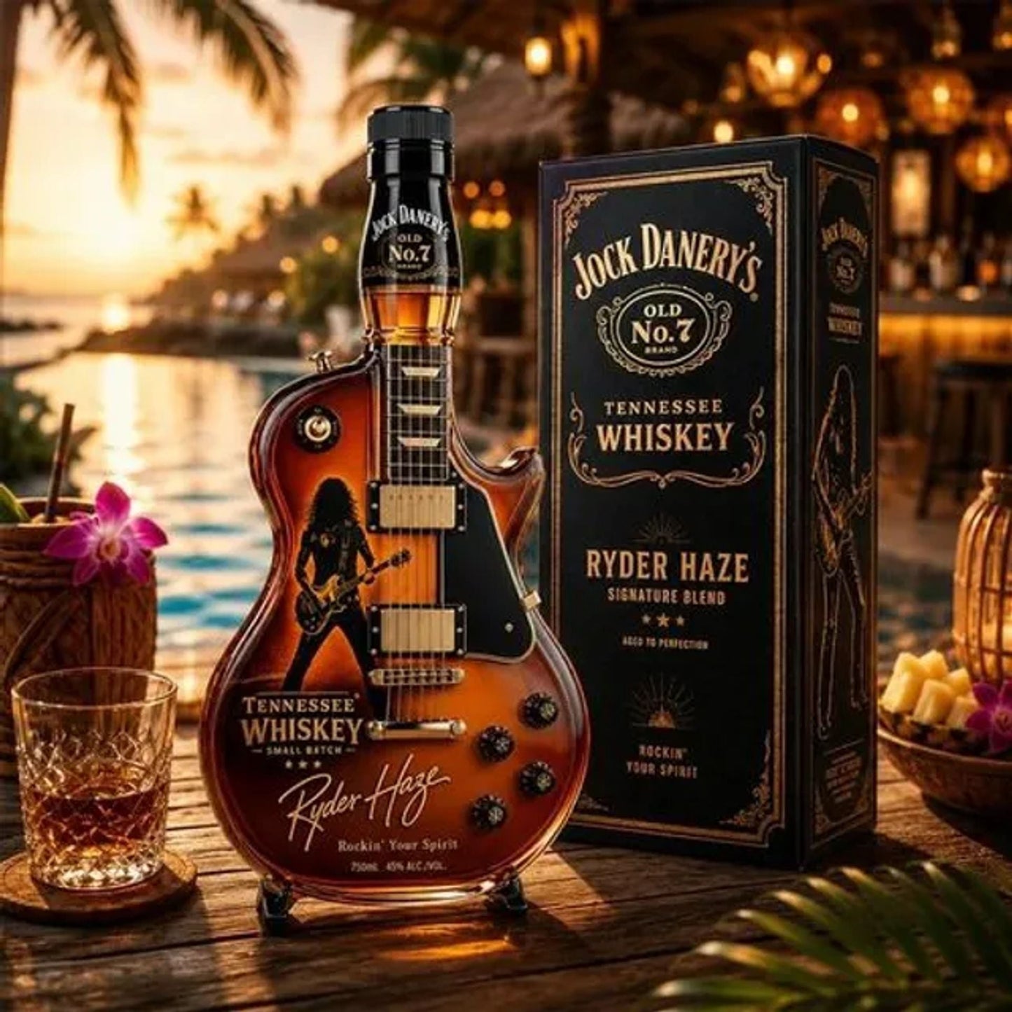 ❤️‍🔥Father’s Day 50% OFF 👨‍🎤🤘Appetite for Rock: Vintage Sunburst Guitar Figurine Spirit Bottle🎸✨