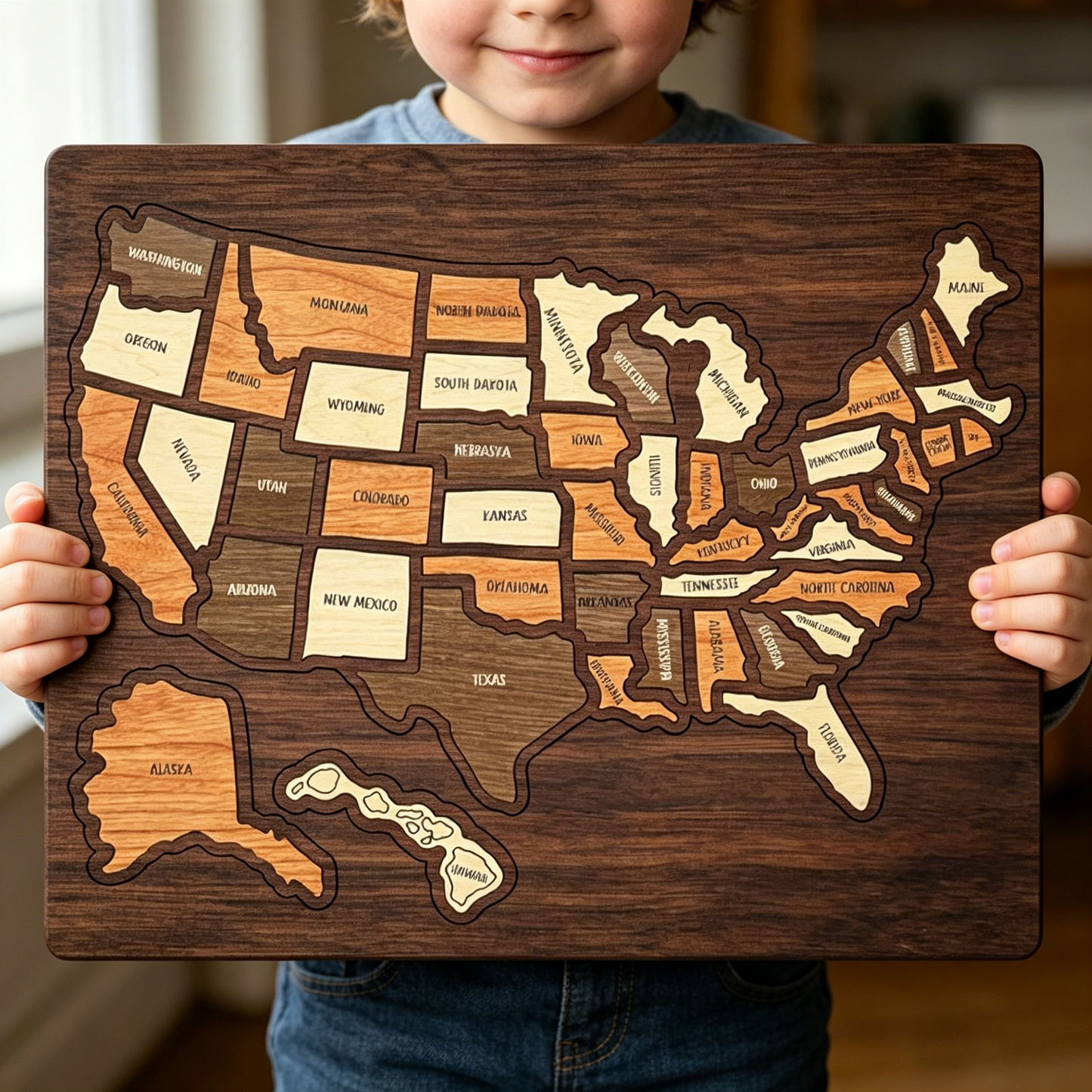 Wooden Travel Puzzle of the United States – 250th Anniversary Commemorative Gift
