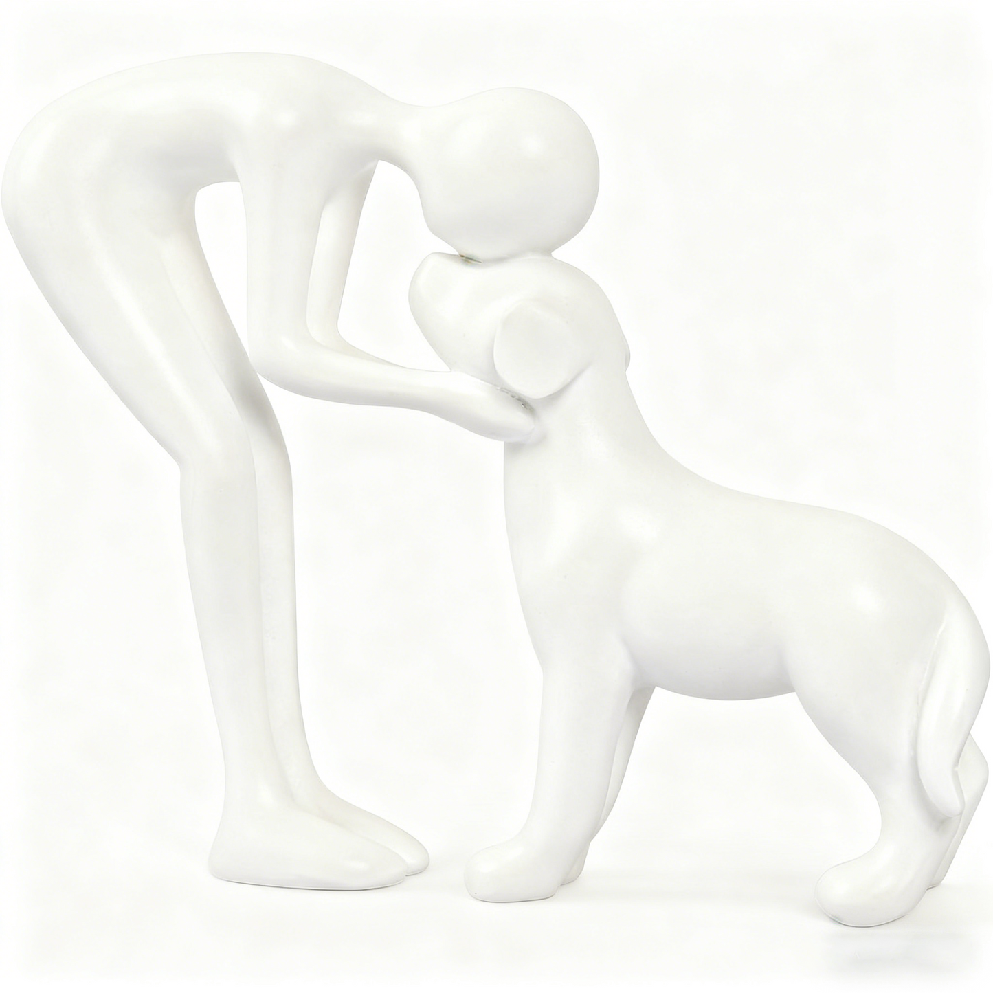 Cute Man and Dog Sculpture Home Decor