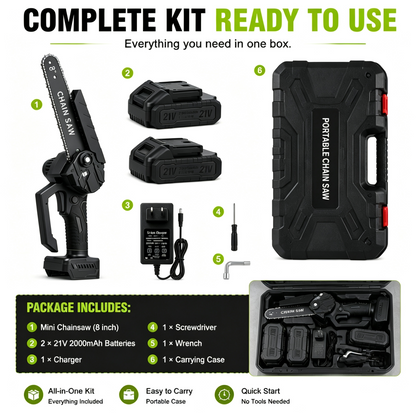 21V 8-Inch Cordless Mini Chainsaw