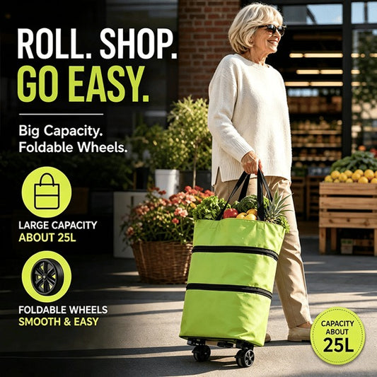 🛒2-in-1 Foldable Shopping Cart
