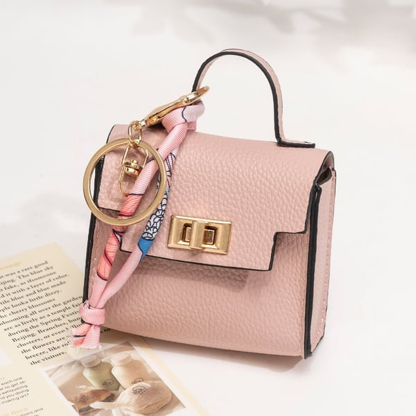 🔥Last Day Only $9.99👜Mini Square Bag Pendant Keychain- High Quality Leather with Colorful Strap, Cute Car Keychain & Bag Charm Accessory