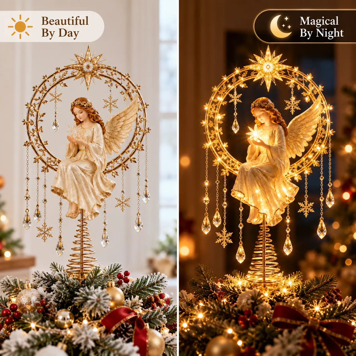 LED Angel Christmas Tree Topper