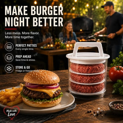 🍔Non-Stick Burger Mold Shaper with Freezer Storage Container