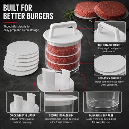 🍔Non-Stick Burger Mold Shaper with Freezer Storage Container