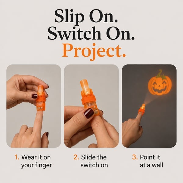 🎃36 Pcs - Halloween Finger Projector Lights