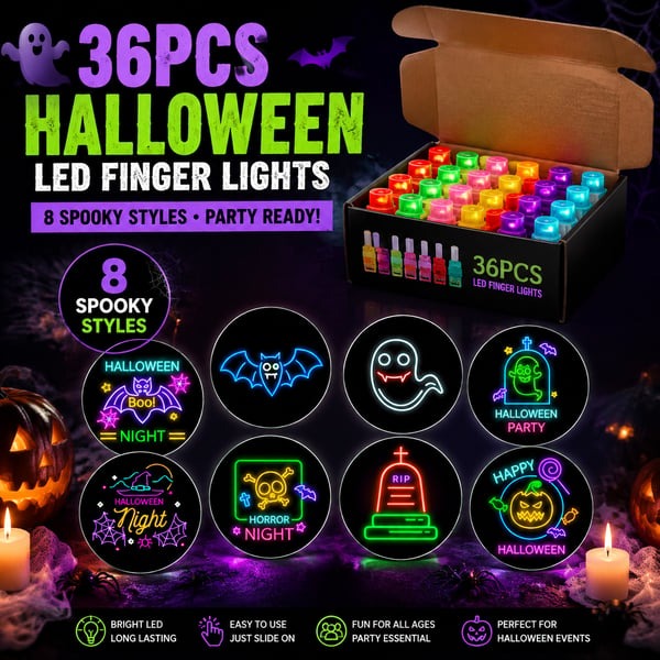 🎃36 Pcs - Halloween Finger Projector Lights