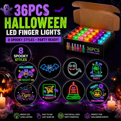 🎃36 Pcs - Halloween Finger Projector Lights