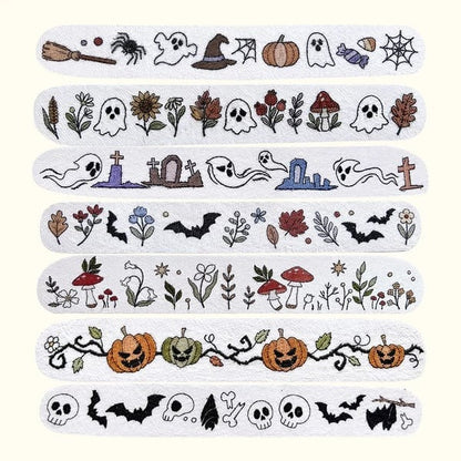 🎃Halloween Embroidery Pattern Set | Water-Soluble Pre-Printed Patterns for Beginner Crafters to Decorate Clothes & Accessories