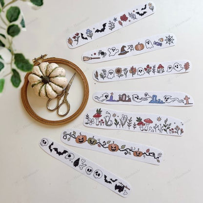 🎃Halloween Embroidery Pattern Set | Water-Soluble Pre-Printed Patterns for Beginner Crafters to Decorate Clothes & Accessories